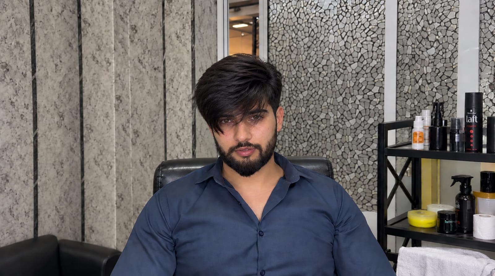After fade and beard grooming transformation