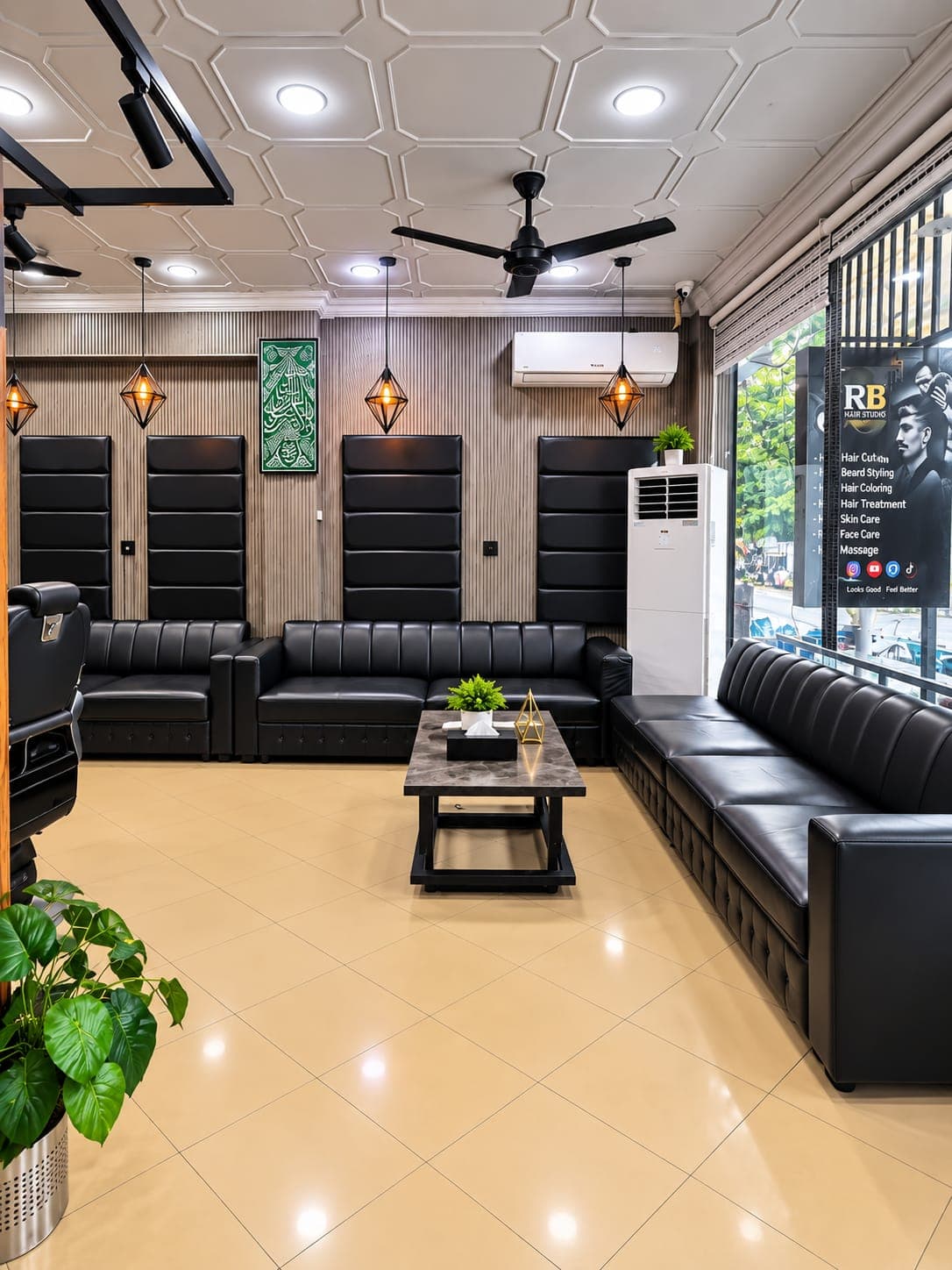Modern grooming barber shop setup and professional styling tools - JJ Barber Shop